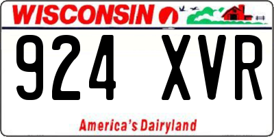 WI license plate 924XVR