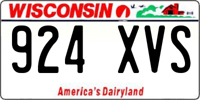 WI license plate 924XVS
