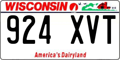 WI license plate 924XVT