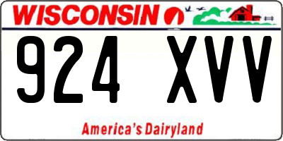 WI license plate 924XVV