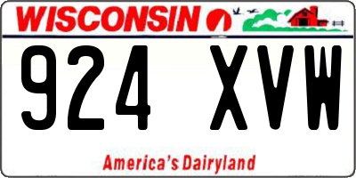 WI license plate 924XVW