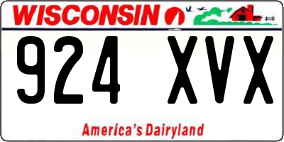 WI license plate 924XVX