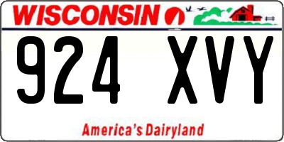 WI license plate 924XVY