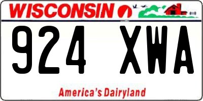 WI license plate 924XWA