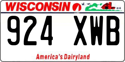 WI license plate 924XWB