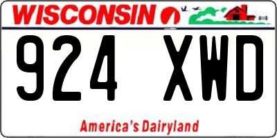 WI license plate 924XWD