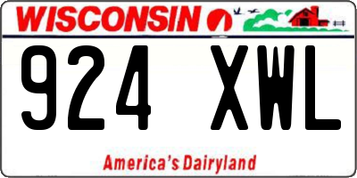 WI license plate 924XWL
