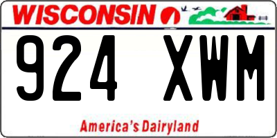WI license plate 924XWM