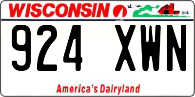 WI license plate 924XWN