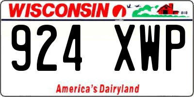 WI license plate 924XWP