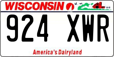WI license plate 924XWR