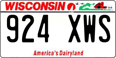 WI license plate 924XWS