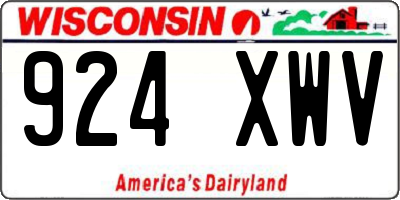 WI license plate 924XWV