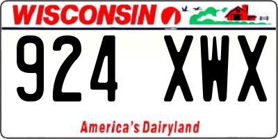 WI license plate 924XWX