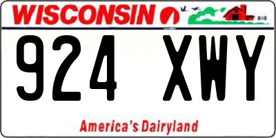 WI license plate 924XWY