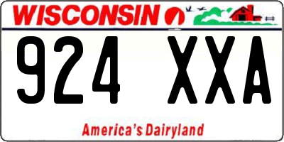 WI license plate 924XXA