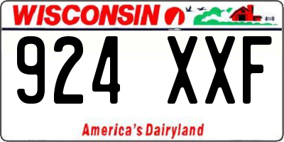 WI license plate 924XXF