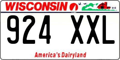 WI license plate 924XXL