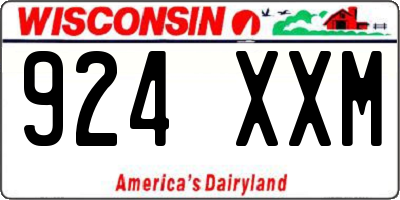 WI license plate 924XXM