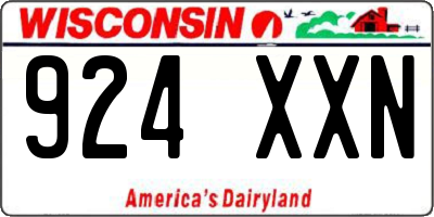 WI license plate 924XXN