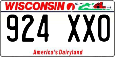 WI license plate 924XXO