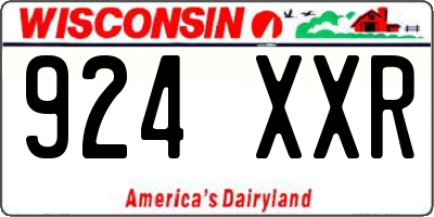 WI license plate 924XXR