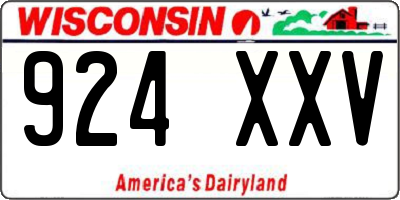 WI license plate 924XXV
