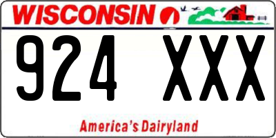 WI license plate 924XXX