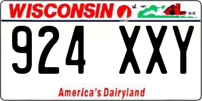 WI license plate 924XXY