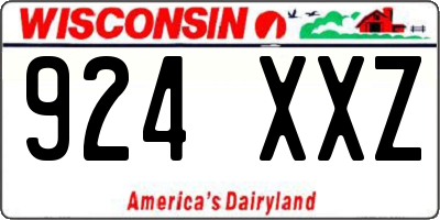 WI license plate 924XXZ