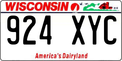 WI license plate 924XYC