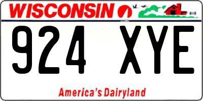 WI license plate 924XYE