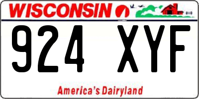 WI license plate 924XYF