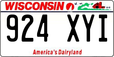 WI license plate 924XYI
