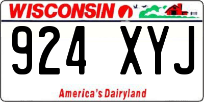 WI license plate 924XYJ