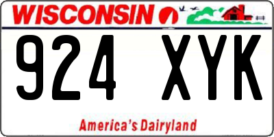 WI license plate 924XYK