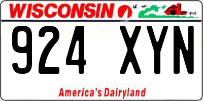 WI license plate 924XYN
