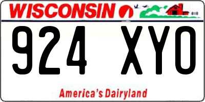 WI license plate 924XYO
