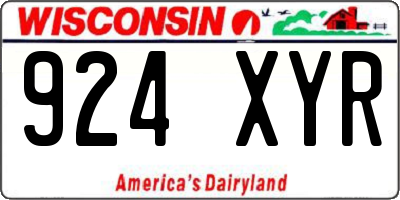 WI license plate 924XYR