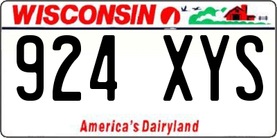 WI license plate 924XYS