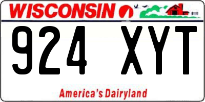 WI license plate 924XYT