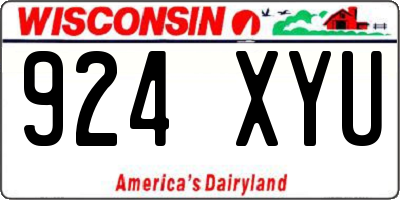 WI license plate 924XYU