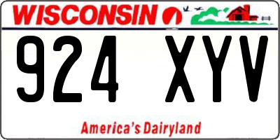WI license plate 924XYV