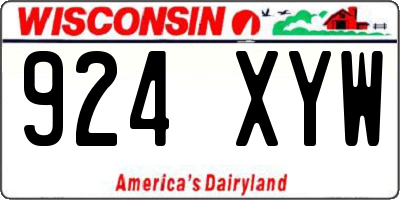 WI license plate 924XYW