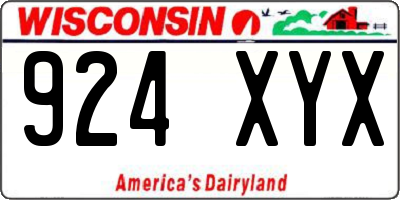 WI license plate 924XYX