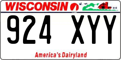 WI license plate 924XYY