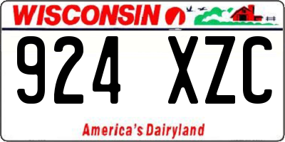 WI license plate 924XZC