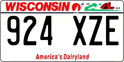 WI license plate 924XZE