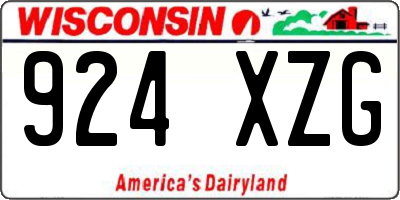 WI license plate 924XZG