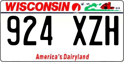 WI license plate 924XZH